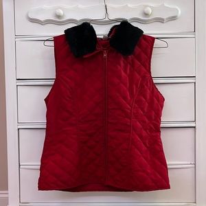 red vest with black collar!!